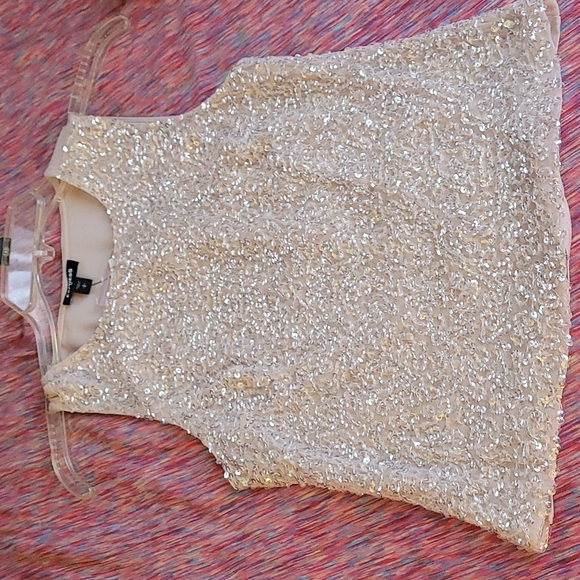Express Tops - SP Express Sheer pink sequin top